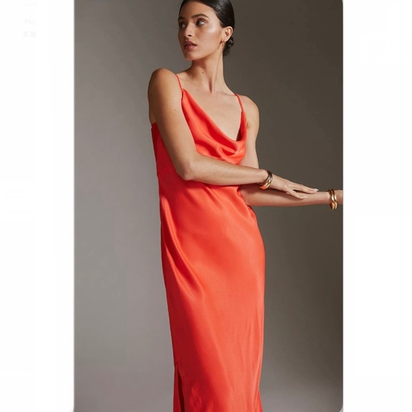 Anthropologie Elyse Bias Slip Dress in Citrus - Picture 5 of 12